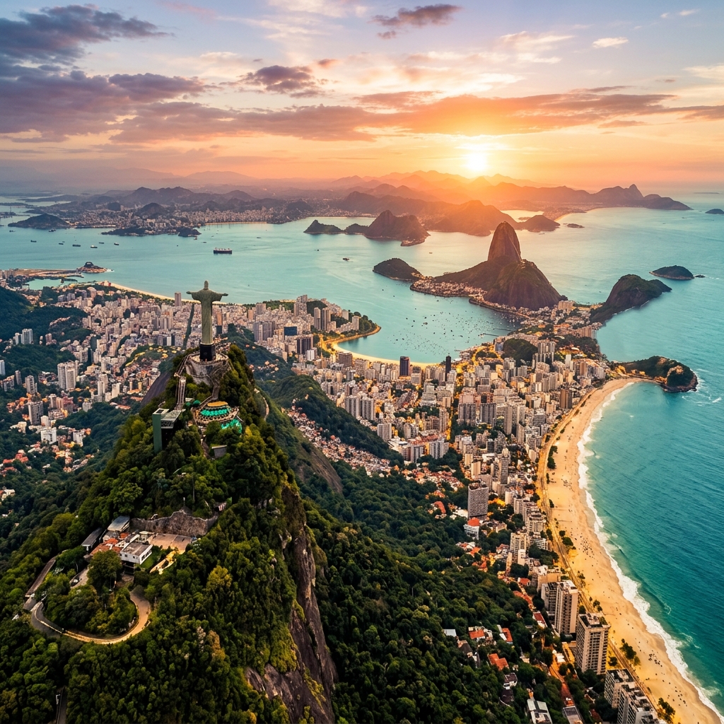 Vista panorâmica do Rio de Janeiro para city tour